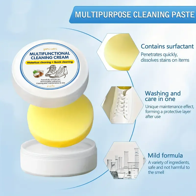 260g White Shoe Cleaner Paste  - Leather Cleaner Interior ulasan dan harga